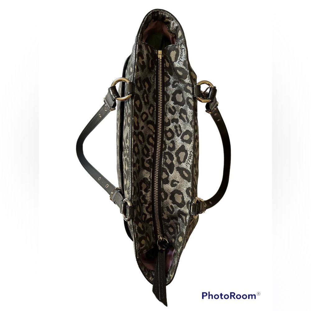 Rare Coach Ocelot Leopard Silver Shoulder Bag Vintage F17675 - Picture 2 of 16